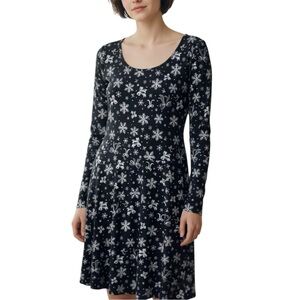 NWT Derek Heart  Black with White Christmas Holiday Patterned Dress Sz XL